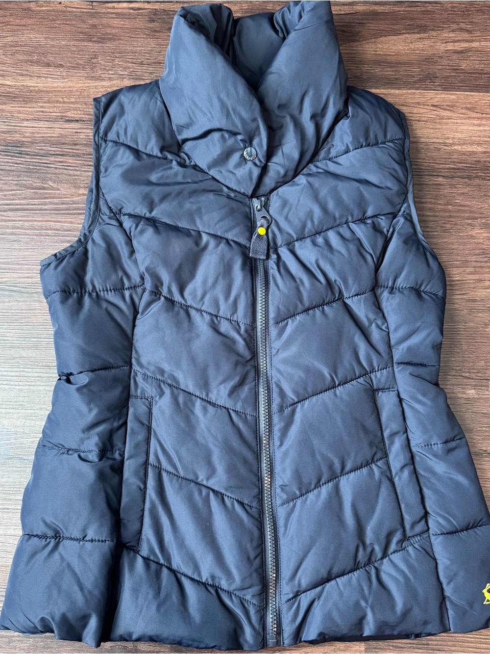 Joules Vest Womens Puffer Merriton Gilet Marine Navy Chevron Quilted US 8/UK 12